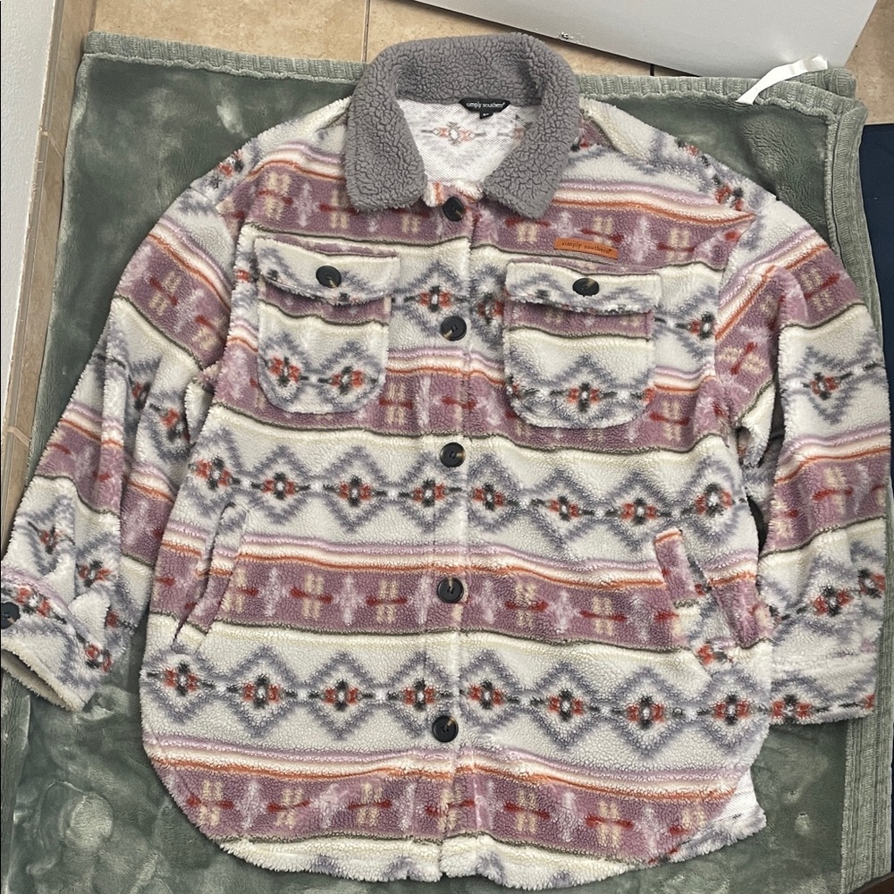 Simply Southern Multicolor Patterned Jacket - Picture 7 of 9